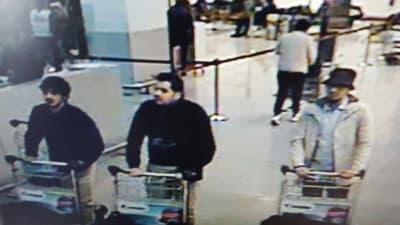 Misstänkta terrorister i Bryssel 22.3.2016.