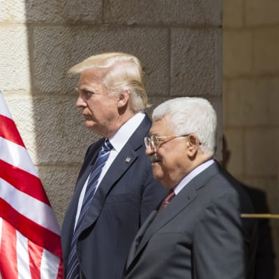 Donald Trump och Mahmoud Abbas i Betlehem 23.5.2017