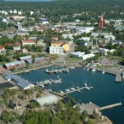 foto över östra hamnen i Hangö.