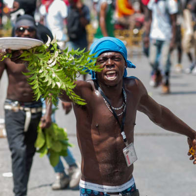 Demonstrant i Haiti
