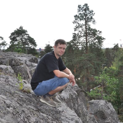 Andreas Koivisto på Stenkullaberget i Vanda. 