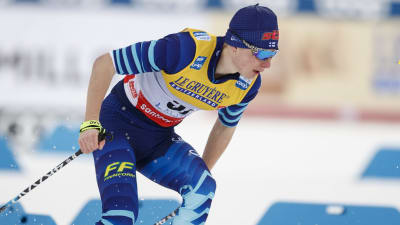 Remi Lindholm under världscupen i Lahtis 2021.