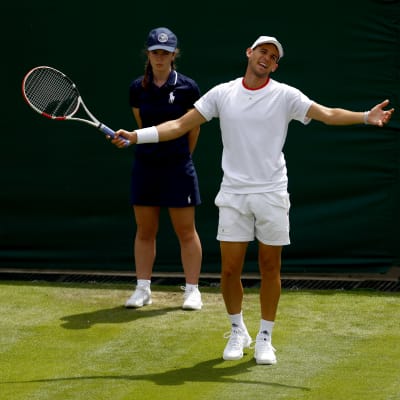 Dominic Thiem spelade i Wimbledon i början av juli.