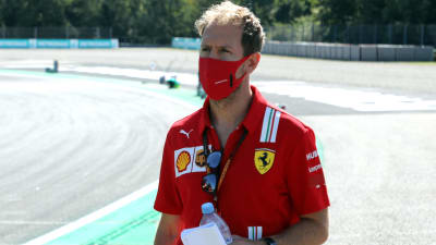 Sebastian Vettel på Monzabanan i Italien.