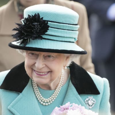 Drottning Elizabeth i  West Newton nära Sandringham den 5 februari 2017