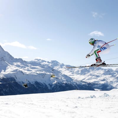 Lisa Magdalena Agerer tränar på störtloppsbanan i St. Moritz.