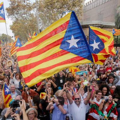 Glädjeyttringar i Barcelona.
