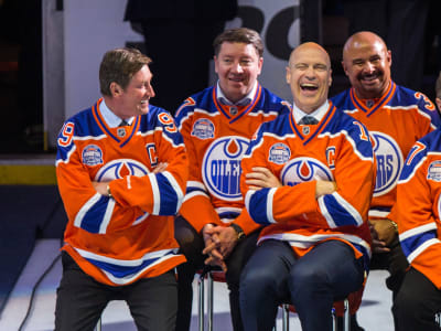Wayne Gretzky, Jari Kurri och Mark Messier.
