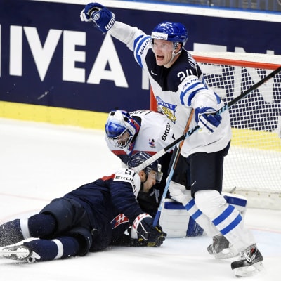 Joonas Kemppainen i matchen mot Slovakien i ishockey-VM.
