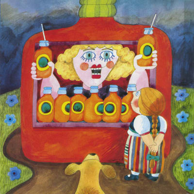Illustration ur Camilla Mickwitz barnbok "Emilia och lyckan".