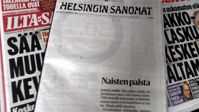 Helsingin Sanomats första sida på kvinnodagen 2018