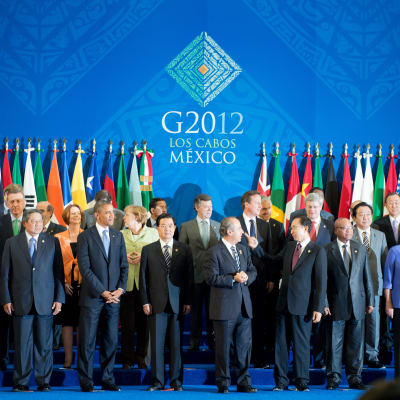 Gruppfoto av G20-ledarna i Mexiko 18.06.12