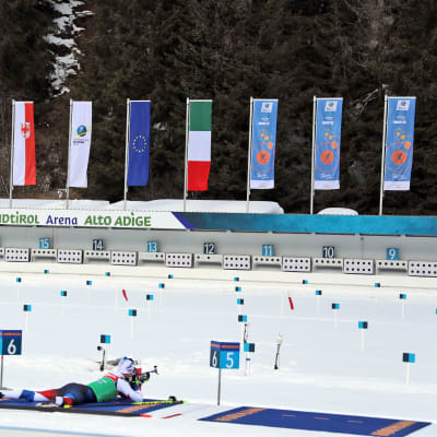 Skyttevallen i Anterselva under skidskytte-VM 2020.