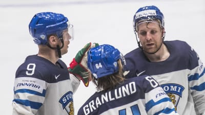 Mikko Koivu, Mikael Granlund och Leo Komarov, ishockey-VM 2016.