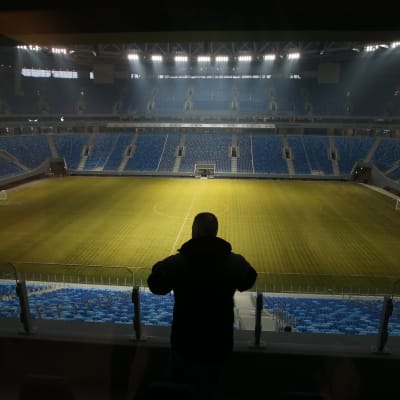 Vy över Zenits nybyggda fotbollsstadion i december 2016.