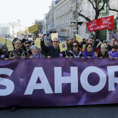 Marsch till stöd för Podemos i Madrid.