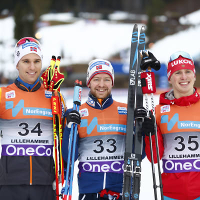 Didrik Tönseth, Sjur Röthe och Denis Spitsov var snabbst i Lillehammer.