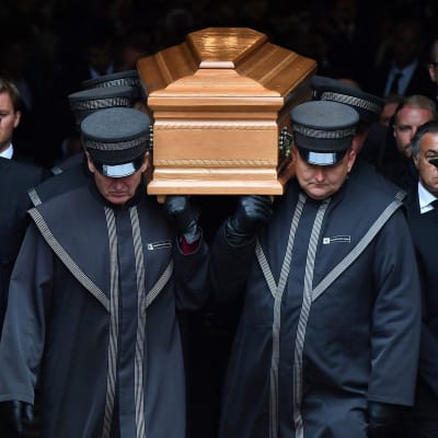 Niki Laudas kista vid begravningen den 29 maj 2019.