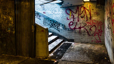 Graffiti i trappuppgång
