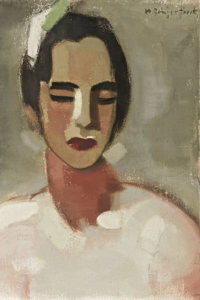 Porträtt av kvinna målat av Helene Scherfbeck
