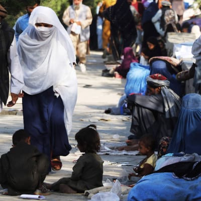 Interna flyktingar i Afghanistan som sökt skydd i Kabul.