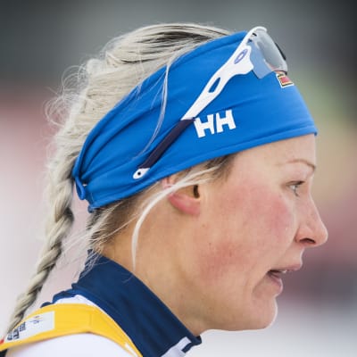 Anne Kyllönen inför ett lopp.