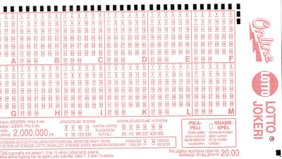 Lottokupong från 1991.