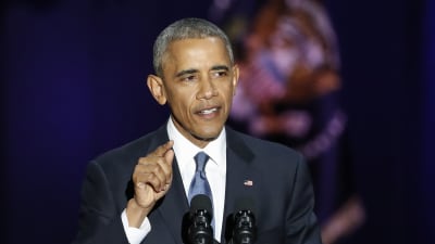 Barack Obama höll sitt avskedstal som president i sin hemstad Chicago.