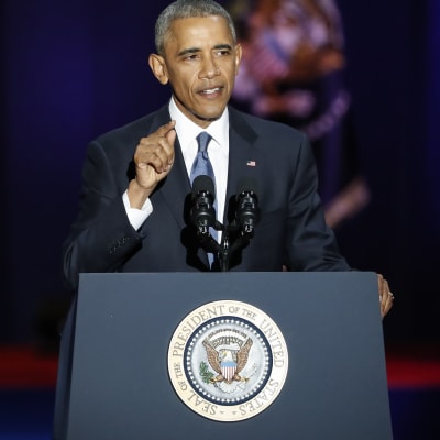 Barack Obama höll sitt avskedstal som president i sin hemstad Chicago.
