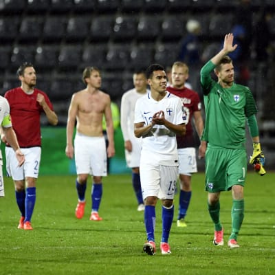 Finlands spelare efter Finland-Turkiet 2017.
