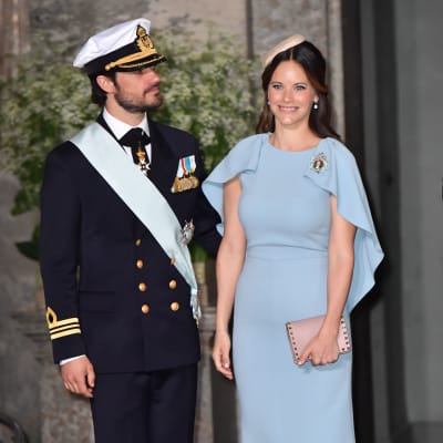 Prins Carl Philip och prinsessan Sofia på prins Oscars dop.