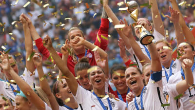USA firar VM-guld 2015.