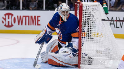Christopher Gibson vaktar målet i en träningsmatch mot Philadelphia.