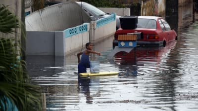 Översvämningar i Puerto Rico efter orkanen Maria. 