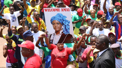 Så sent som den 8 november höll Zanu-PF ett massmöte i Harare till stöd för Grace Mugabe. 