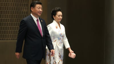 Kinas president Xi Jingping med fru Peng Liyuan