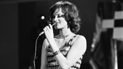 Irina Milan sjunger i samband med uttagningen till ESC 1973.