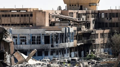 Centralsjukhuset i Raqqa har förstörts.