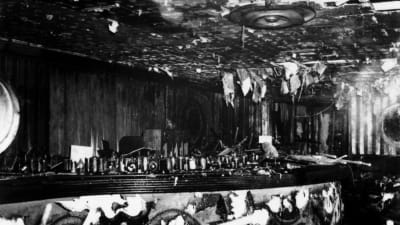 Nattklubben Cocoanut Grove efter branden år 1942.