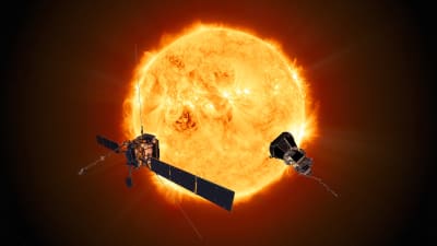 Solen och rymdsonderna Solar Orbiter och Parker.
