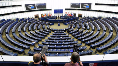 Euroopan parlamentin istuntosali.