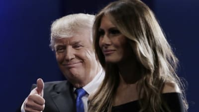 Donald Trump och hans hustru Melania efter den första presidentvalsdebatten i New York 26.9.2016