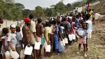 Haitier köar för att få vatten
