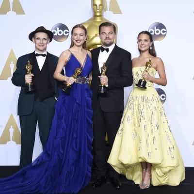 Marl Rylance, Brie Larson, Leonardo DiCaprio och Alicia Vikander.