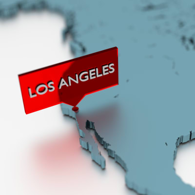 Kareta i 3D med Los Angeles utmärkt