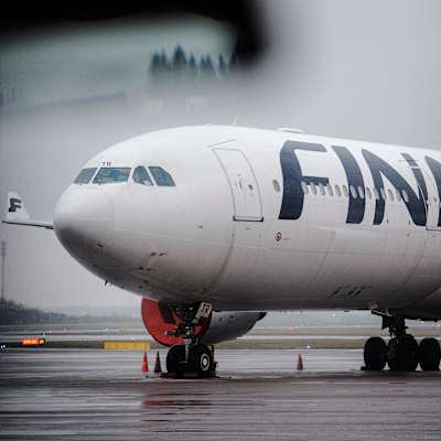 Den främre delen att ev Finnair-plan. 