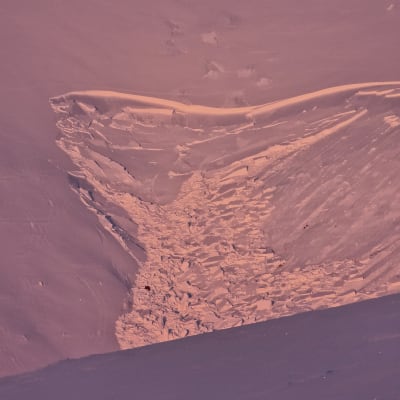 Lumivyöry iltapäivän talviauringossa