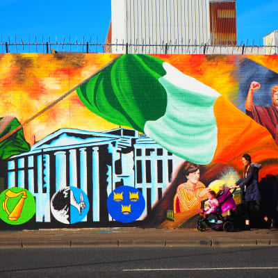 Muralmålning i Belfast.