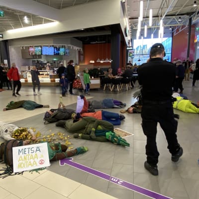 Elokapinan performanssi kauppakeskus Sepässä.