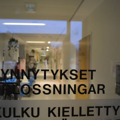 Skylt för förlossningsavdelningen i Borgå Sjukhus